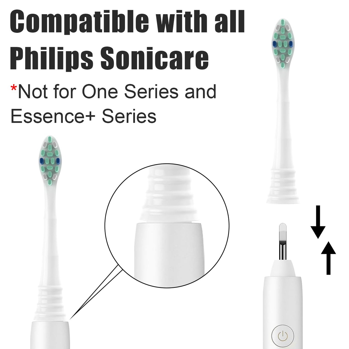 Replacement Toothbrush Heads for Philips Sonicare ProtectiveClean 4100 5100 5300 6100 Electric Toothbrushes, 8 Count