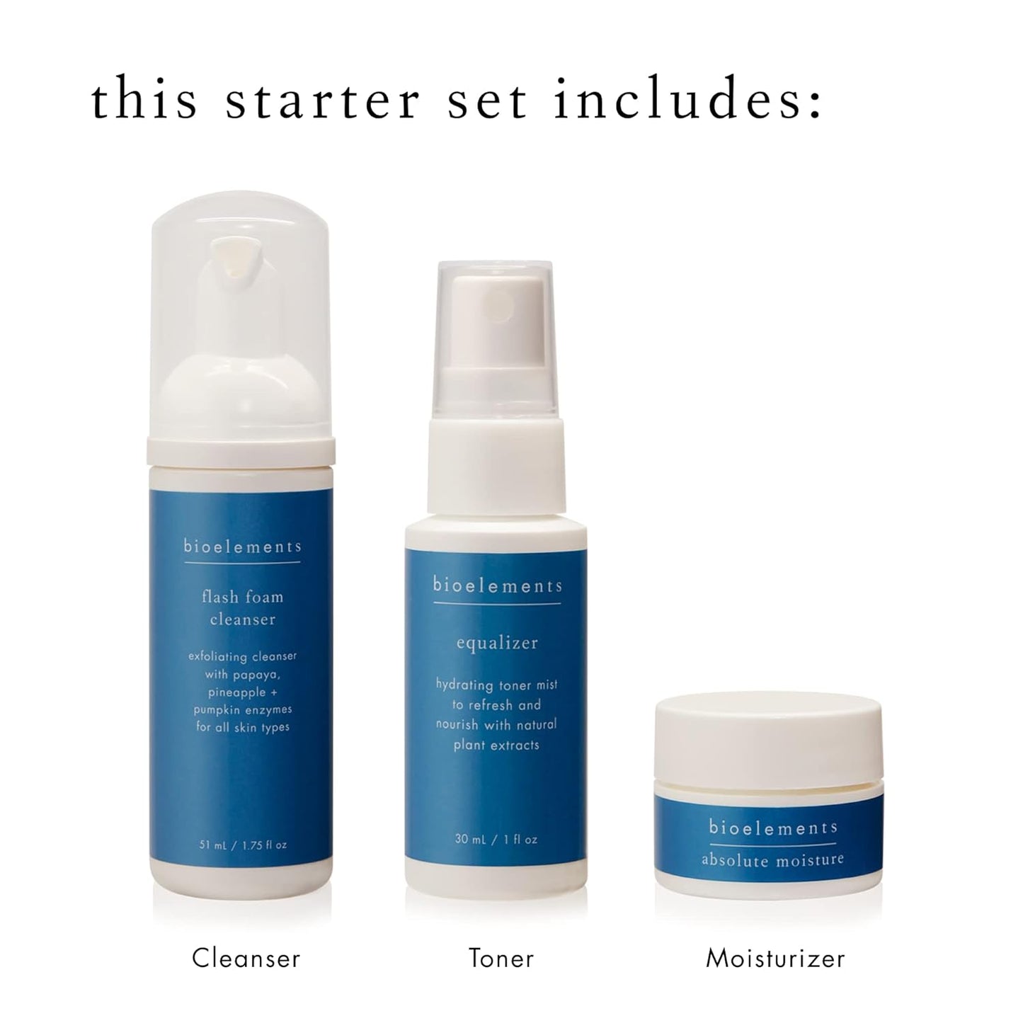 Bioelements 3-Step Mini Starter Set for Combination Skin | Vegan & Gluten-Free Skincare Essentials