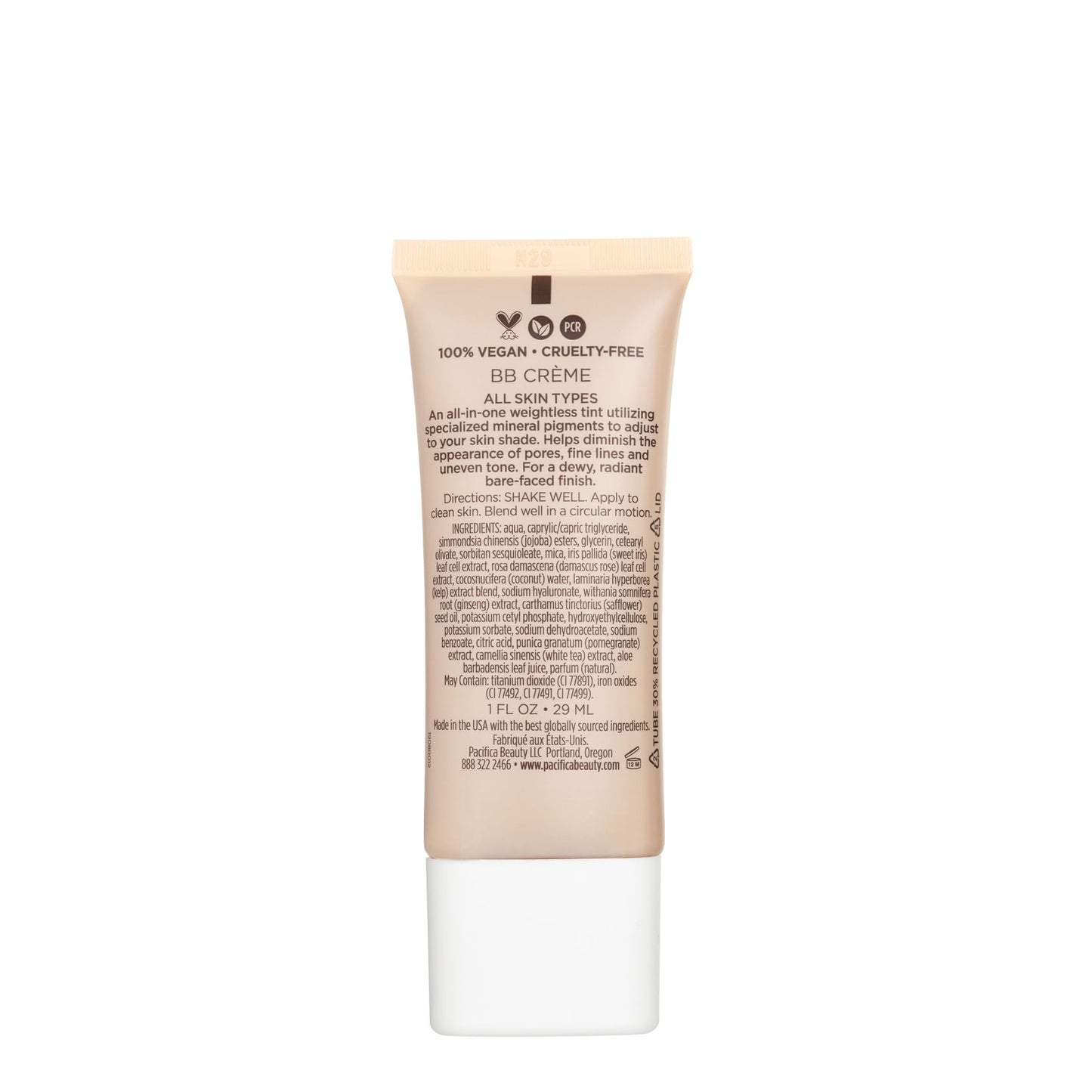 Pacifica Beauty Alight Multi Mineral BB Cream - Shade 3, Makeup, Hyaluronic Acid, Skin Tint, Makeup Primer, Iluminator, Minimize Pores, Fine Lines, Uneven Skintone, Vegan, 1 fl oz (1 Count)