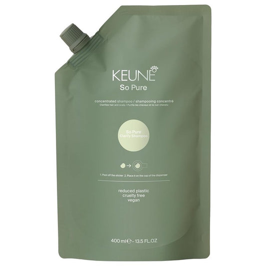 Keune So Pure Clarify Shampoo Refill - Deep Cleansing Detox Formula | 13.5 Fl Oz