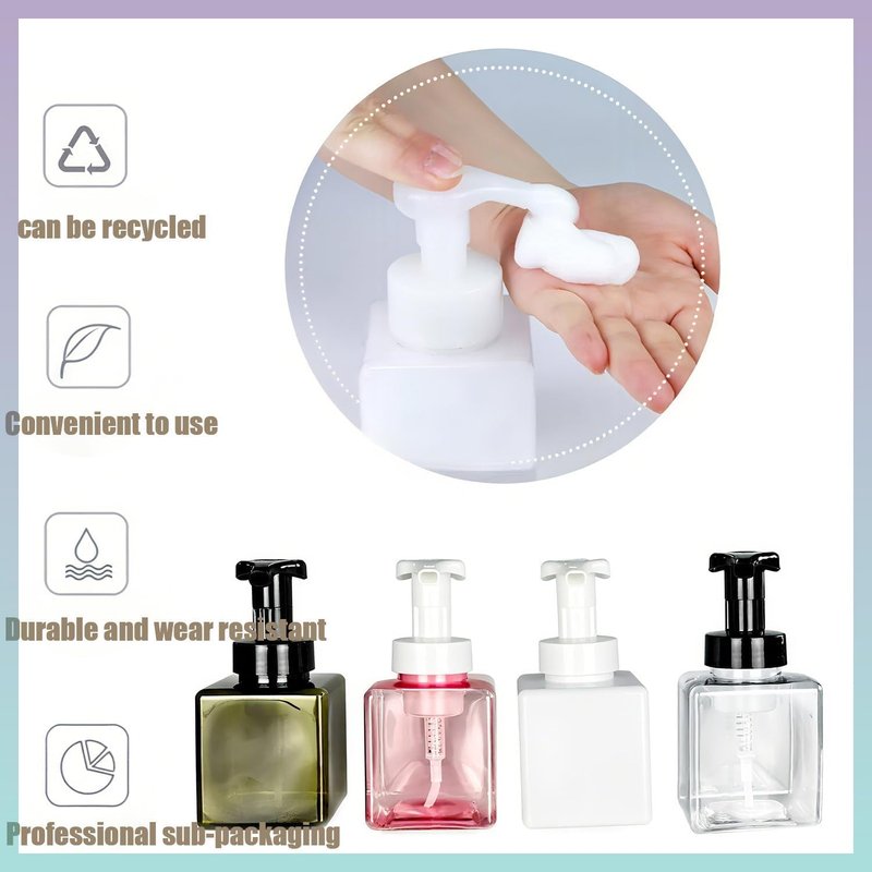 12 Piece 250ml Foam Soap Dispenser, Travel Foam Dispenser. Refillable Plastic Pump Hand Soap Bottle, Travel Essentials, Clear Container for Bathroom Vanity