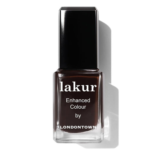 LONDONTOWN Lakur Nail Polish – Nude & Brown Shades, Midnight Mocha, 0.4 Fl Oz, Long-Lasting, Streak-Free, Chip-Resistant | 21+ Free Non-Toxic Vegan Nail Color, Strengthens & Hydrates Nails