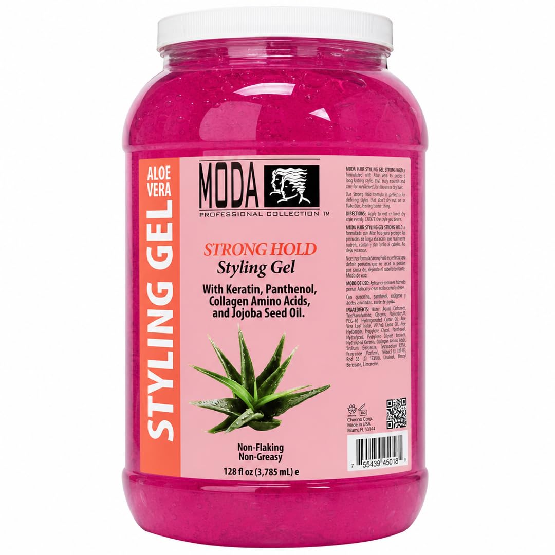 MODA Hair Styling Gel & Restorative Treatment – Alcohol-Free, Sulfate-Free, Paraben-Free | All-Day Hold for All Hair Types | Salon & Family Use | Cruelty-Free, Vegan, Made in USA | 128 oz