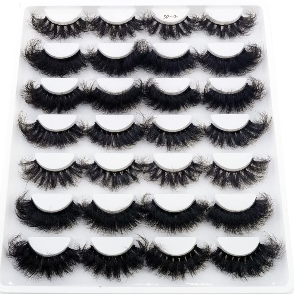 AMSDCN 14/16 Pairs Fluffy mix Lashes 10-25mm 3D Mink Lashes Long Thick Natural False Eyelashes Wholesale Lashes (SD12)
