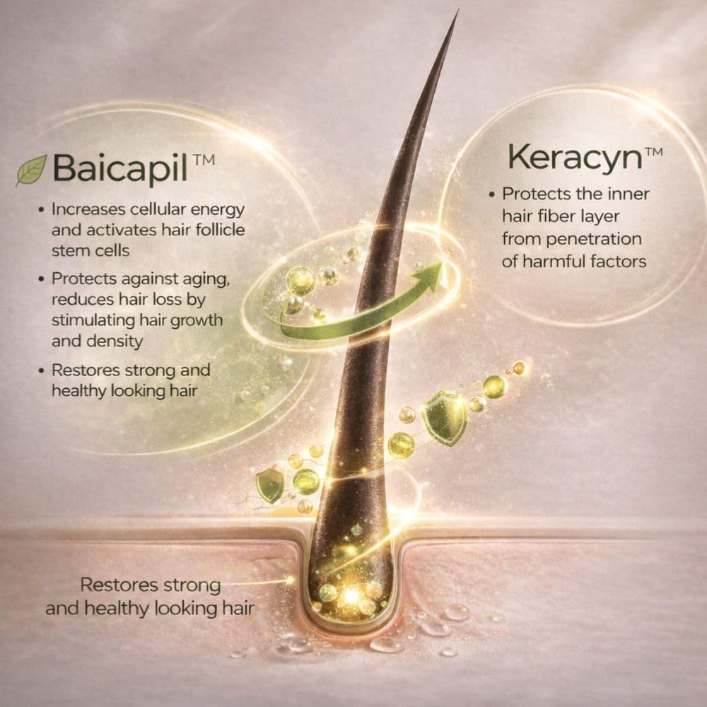 Hair Growth Shampoo - Volume Boosting Formula with 3% Baicapil & Keracyn | Caffeine Treatment for Thinning Hair - 10.14 fl oz