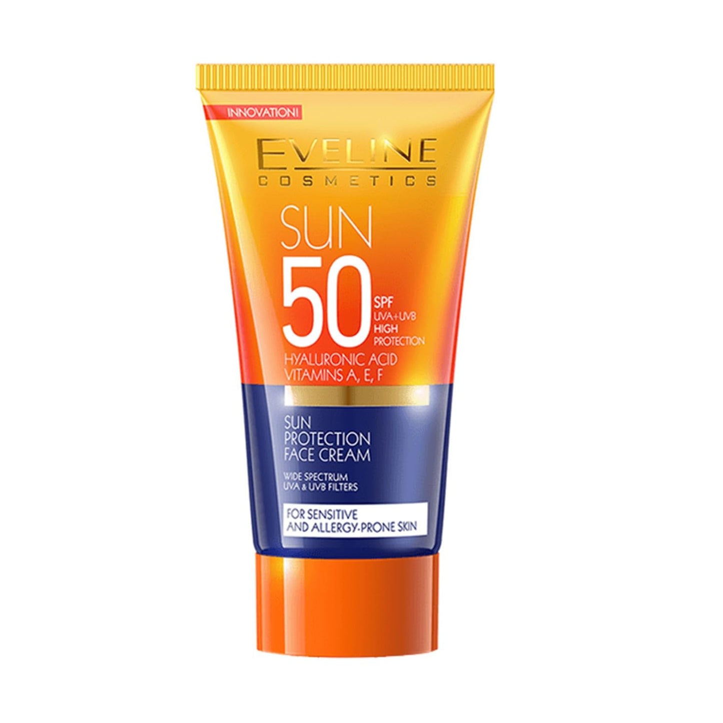Eveline Cosmetics Sun Protection Face Cream SPF 50 UVA+UVB High Protection for Sensitive and Allergy-Prone Skin 1.76 Fl Oz (50 ml)