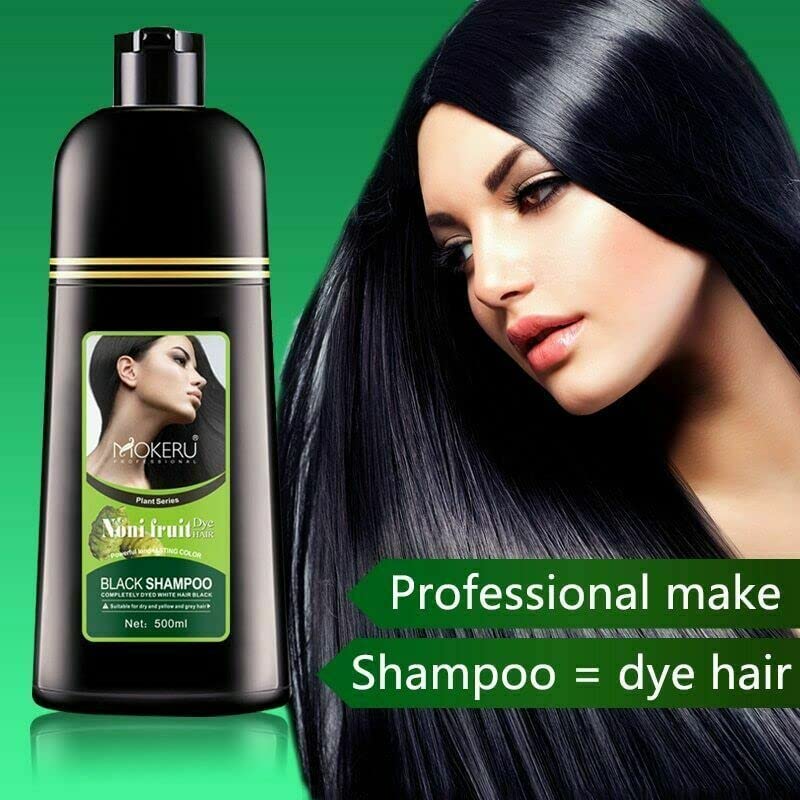Maani NONI BLACK Professional Oil Hair Dye Shampoo - Fast Acting & Long Lasting Gray Coverage | 500 ML
