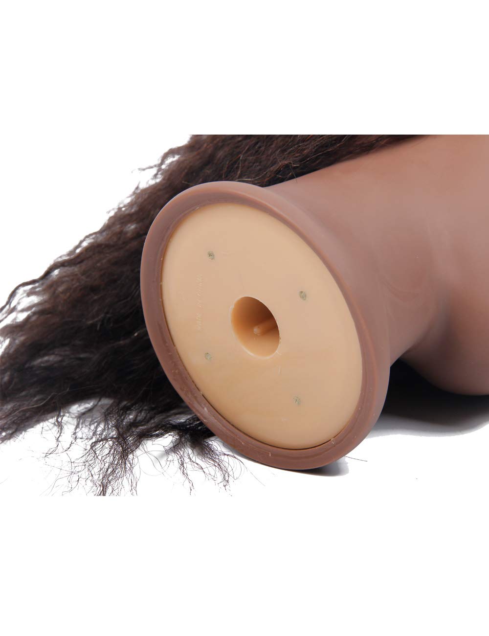 African American Mannequin Head with 100% Human Hair Manikin Head with Stand for Styling Hair Blowing Hair Cutting Braiding (Afro Kinky Straight)