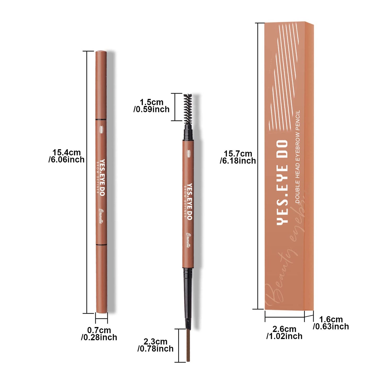 Gray Eyebrow Pencil for Older Women, Dual-ended Grey Eyebrow Pencil Waterproof with Brush Spoolie, Automatic Eye Brow Makeup Pen for Precise Defination, Long lasting and Smudgeproof,Grey, YES.EYE DO