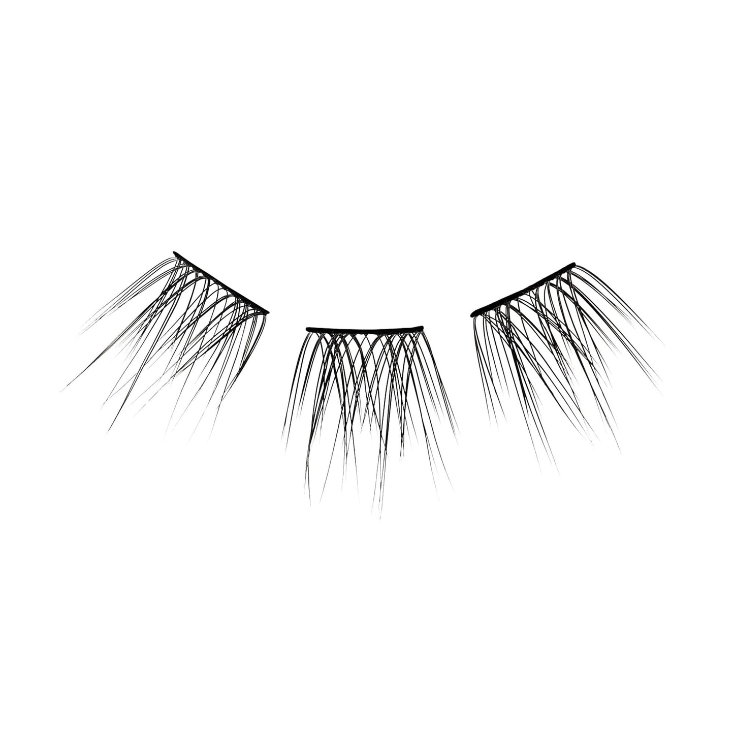 KISS Falscara DIY Eyelash Extension Lengthening Wisps - Featherlight Synthetic Reusable Artificial Eyelashes Multipack of 24 Mini Lash Clusters for that Authentic Eyelash Extension Look
