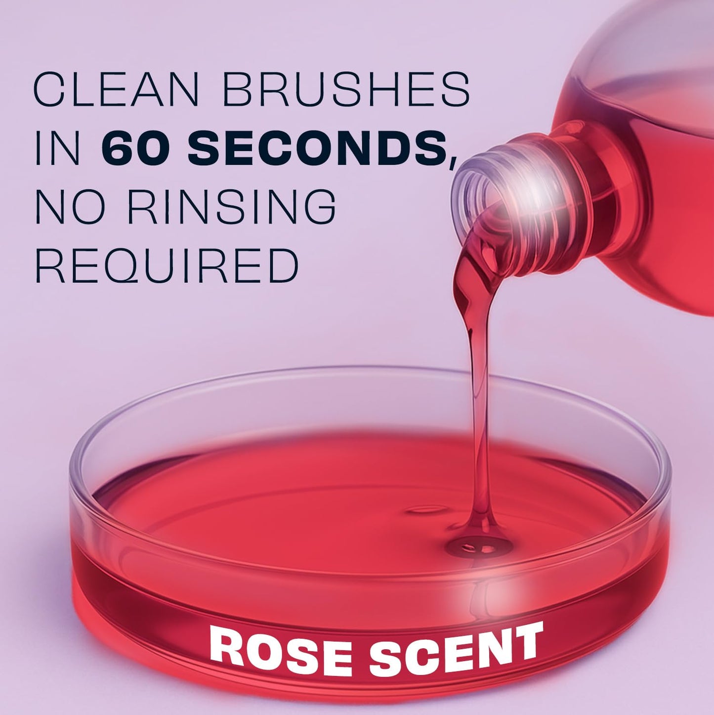Original Rose Makeup Brush Cleaner - Professional Cleanser for Makeup Brushes - Quick-Drying, Rinse-Free Formula - Removes Stubborn Waterproof Make Up, 16 oz