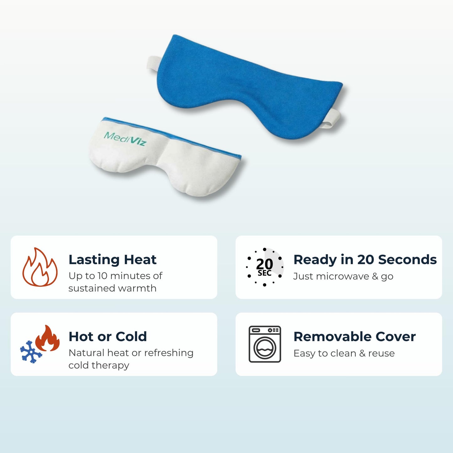 Eye Love Heated Eye Mask - Moist Heat Compress for Irritated and Occasional Dry Eyes – Hot or Cold – Removable Washable Cover