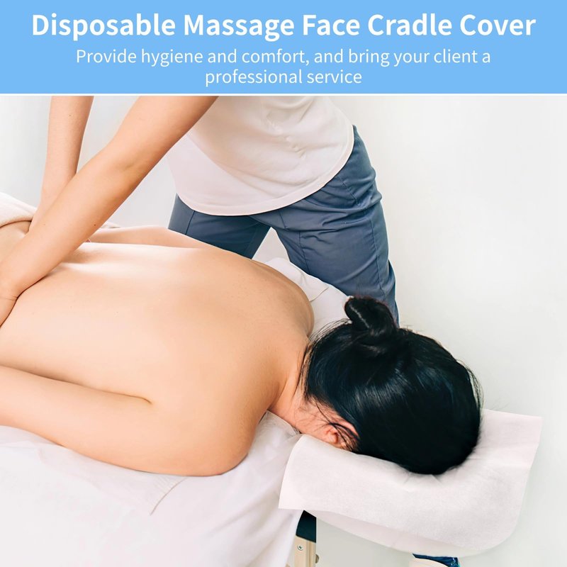 DIMEGON 500PCS Disposable Face Cradle Covers, Disposable Massage Headrest Cover, Single Use Massage Bed Headrest Cushion Cover, Professional Massage Chair Face Cover for Skincare Beauty Salons