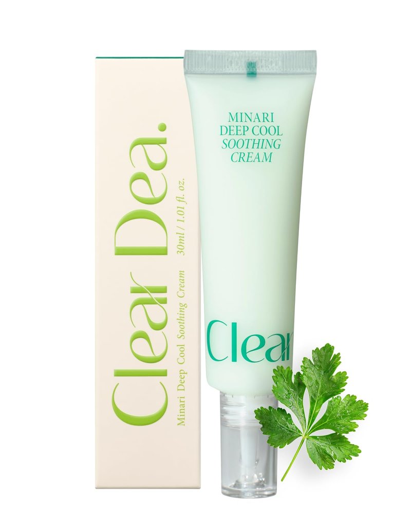 ClearDea Minari Cool Soothing Cream for face – K-Beauty Hydrating & Moisturizer with Korean Water Parsley, 30ml/1.01oz