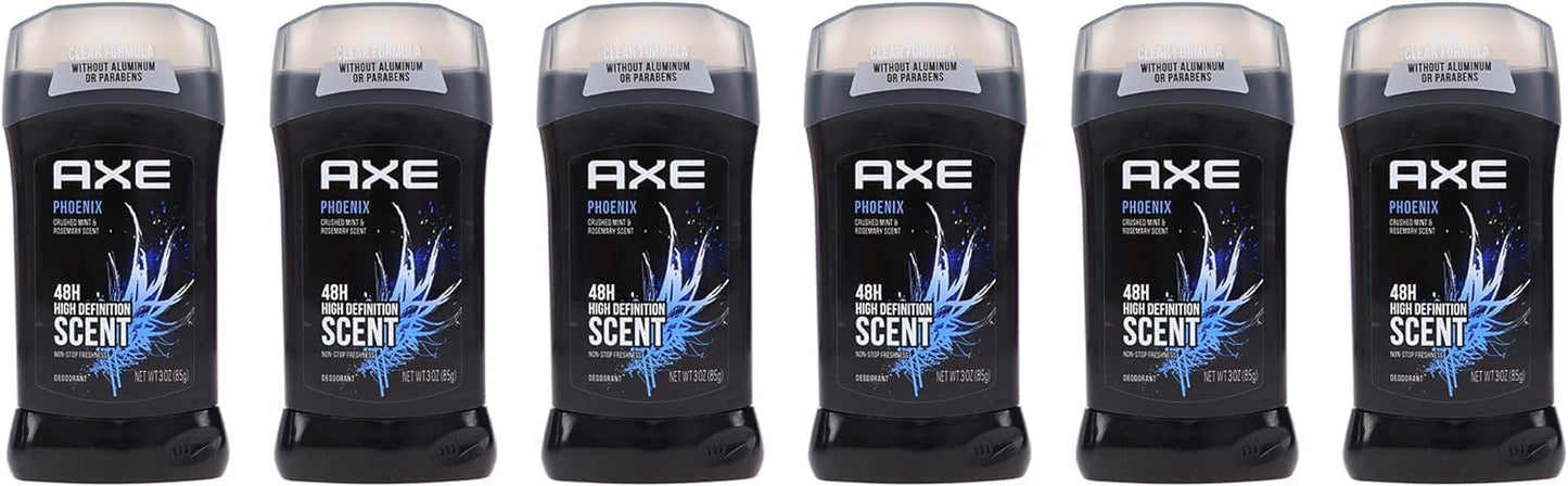 Axe Deodorant Stick Phoenix - Long-Lasting Freshness | 3 oz, Pack of 6