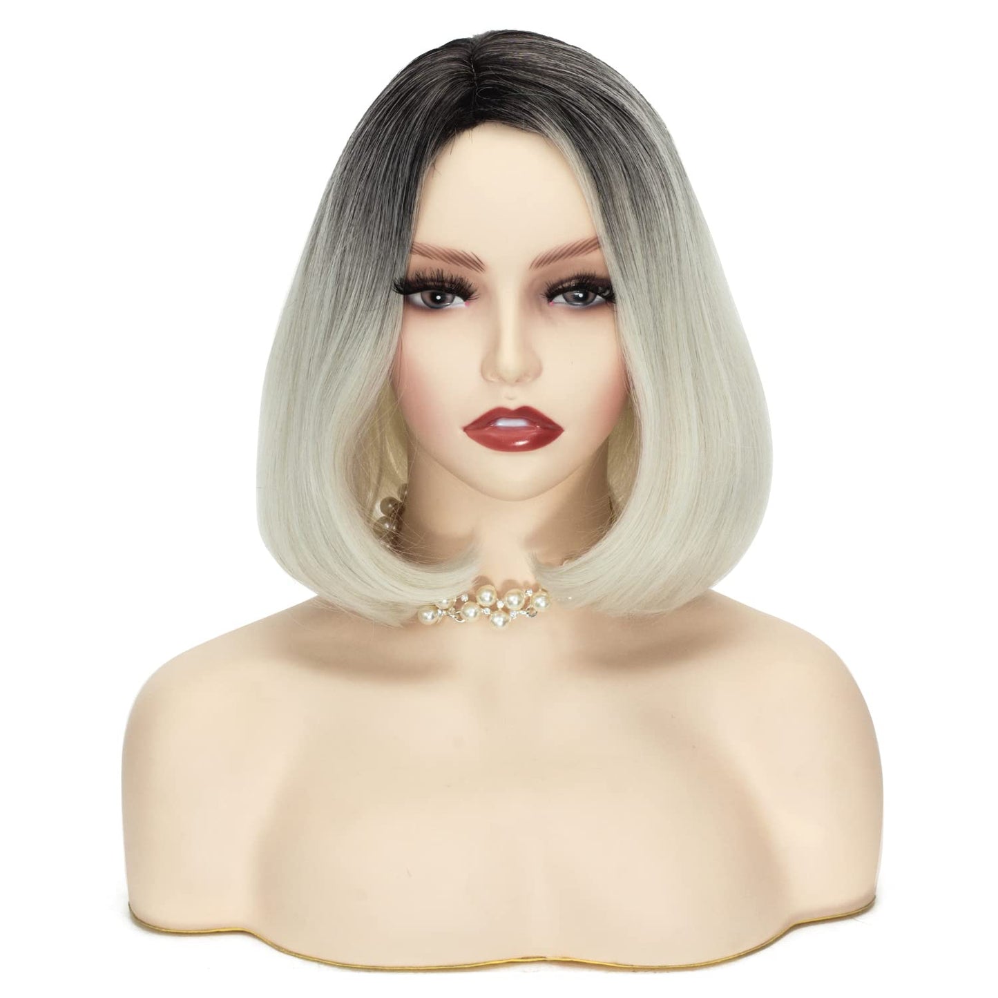 Short Curly Ombre Blonde Wig - Synthetic Bob for Halloween & Cosplay