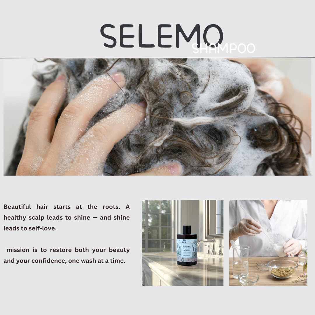 SELEMO 5S Harmony Scalp Balancing Shampoo for Dry, Stressed Scalps, Strengthens Hair to Minimize Breakage, Sulfate & Silicone-Free, Natural Herbal Scent - 300ml