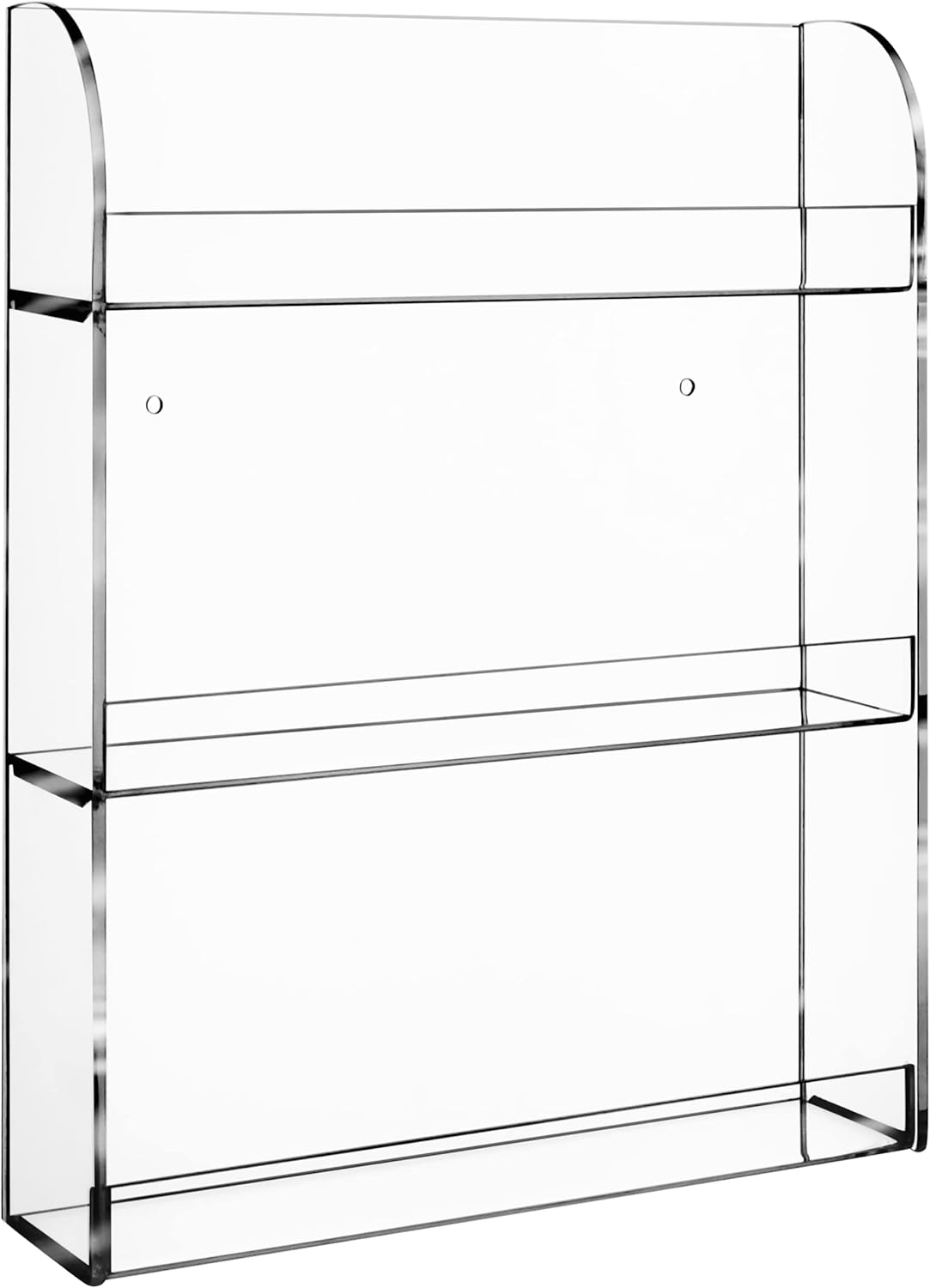 Acrylic Nail Polish Rack - Wall-Mounted Display for 48 Bottles | Clear Organizer with Microfiber Cloth (3 Tier)