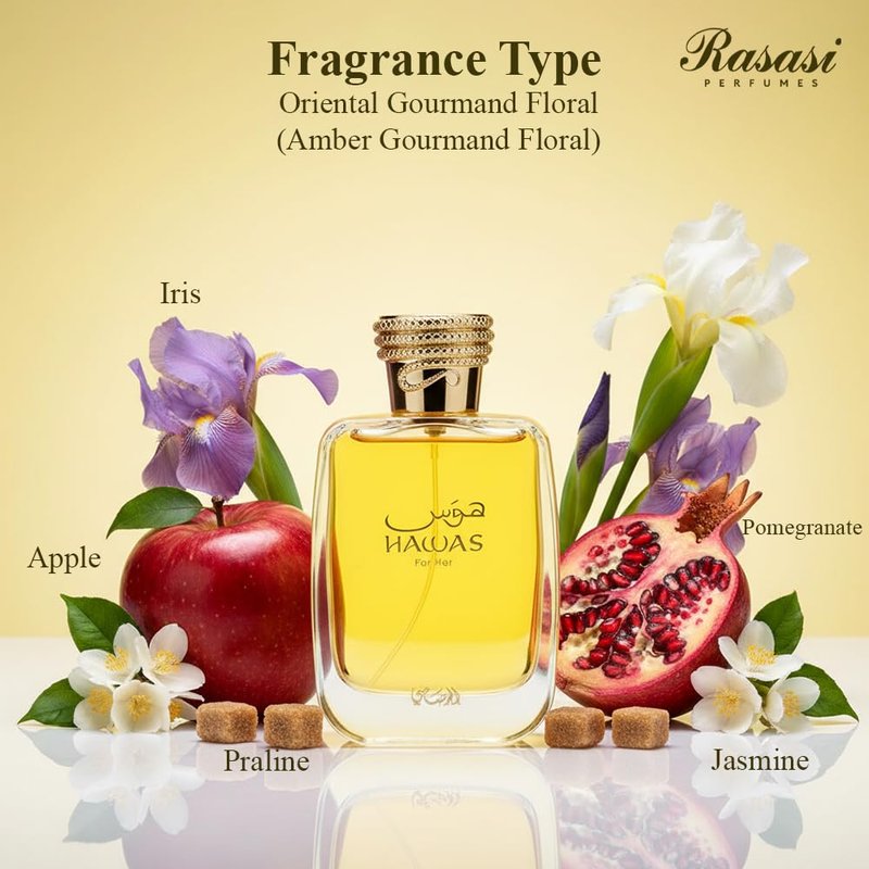 RASASI Hawas For Her - Eau de Parfum 100ML (3.4 OZ) - Premium Arabian Perfume For Women, A Signature Women Perfume Long-Lasting Fragrance For All Day Freshness, Ideal Gift For Women for any Occasion