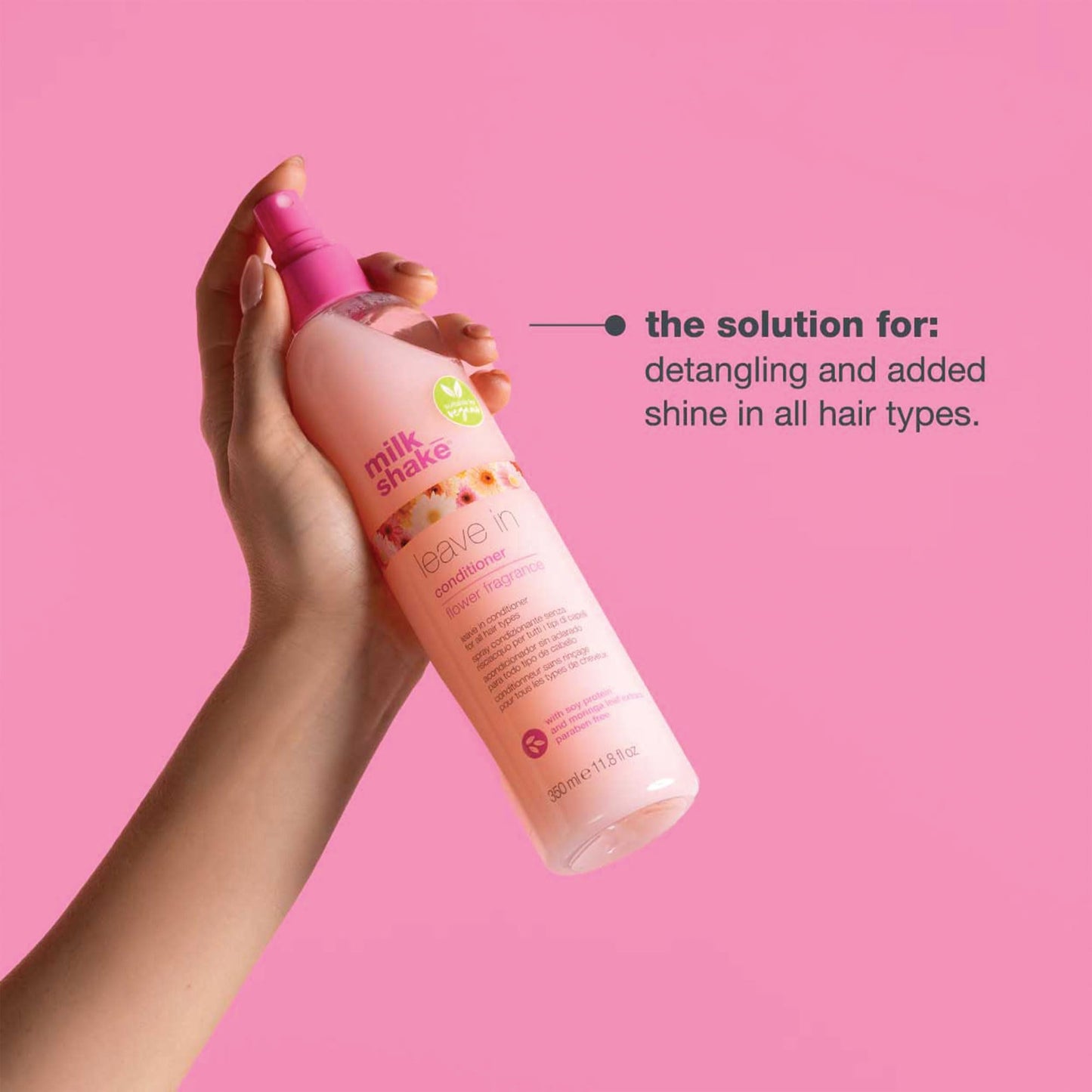 milk_shake leave in conditioner – flower fragrance | daily detangling spray for color-treated hair | hydrates, softens & protects with soy proteins & hyaluronic acid 2.5 fl.oz (75ml)