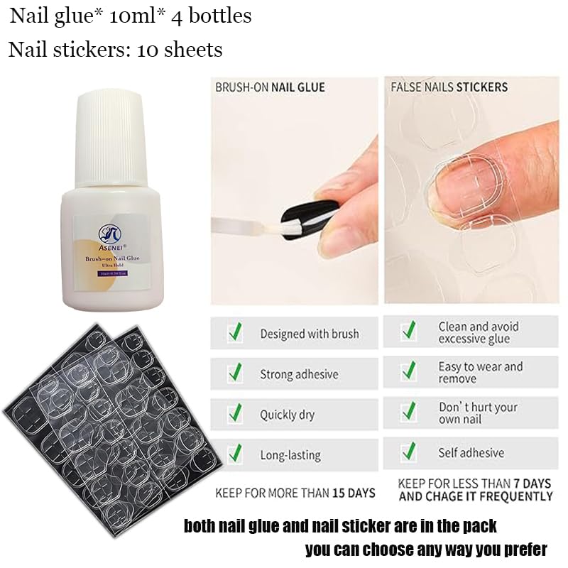 Press On Nails Kit - 672 Pieces, 28 Designs, Medium & Long Square/Almond, Includes Glue & Tools