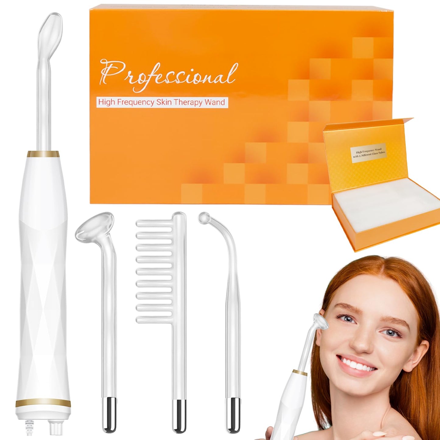 TUMAKOU Portable High Frequency Facial Machine - Orange