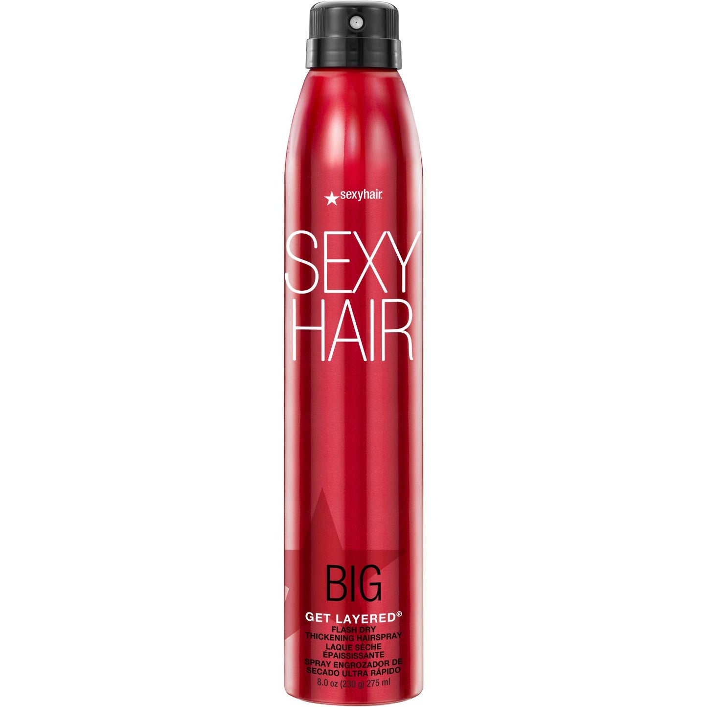 SexyHair Big Get Layered Thickening Hairspray - 8 Oz | Buildable Volume, Texture & Shine, Humidity Resistant