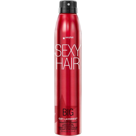 SexyHair Big Get Layered Thickening Hairspray - 8 Oz | Buildable Volume, Texture & Shine, Humidity Resistant