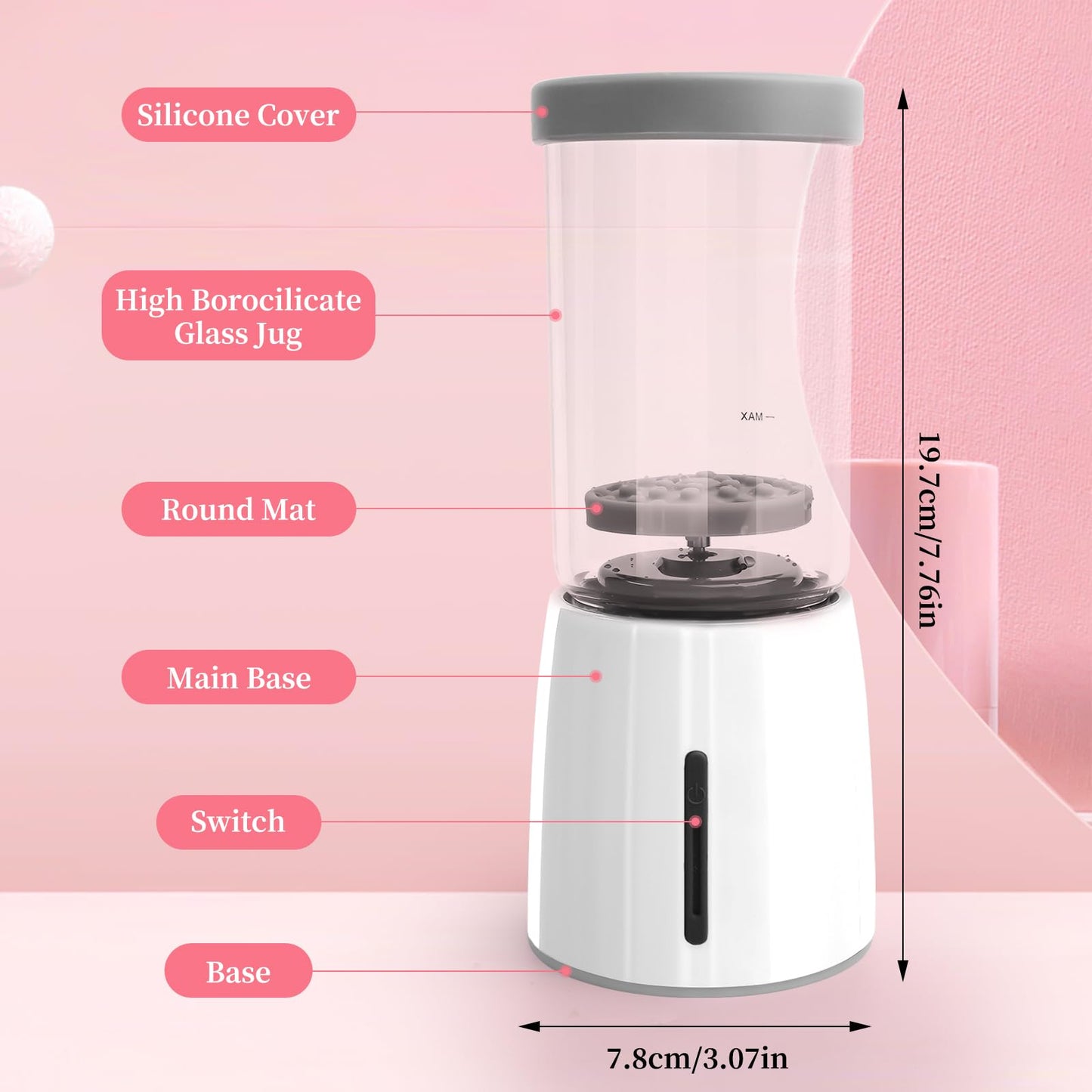 Electric Makeup Brush Cleaner Machine, Rechargeable Wireless Cosmetic Brushes Cleanser, Automatic Spinning Makeup Brush Washing Cleaner For All Size Makeup Brush and Sponges (White)