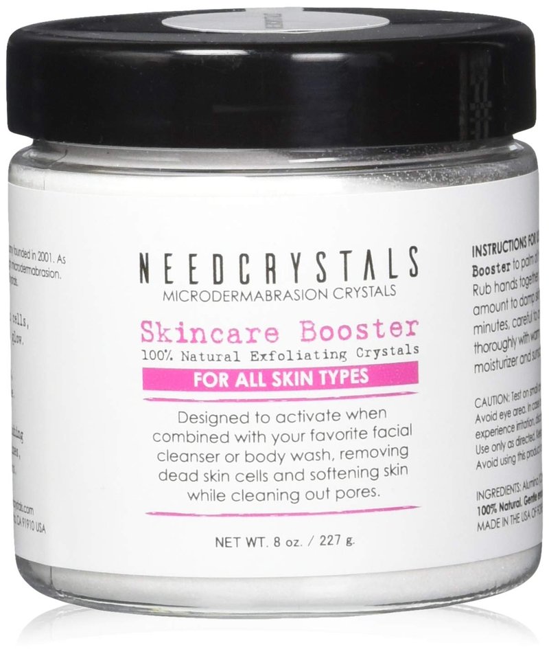 NeedCrystals Microdermabrasion Crystals 8 oz. / 227g. DIY Face Scrub. Natural Facial Exfoliator for Dull or Dry Skin Improves Acne Scars, Blackheads, Pore Size, Wrinkles, Blemishes & Skin Texture