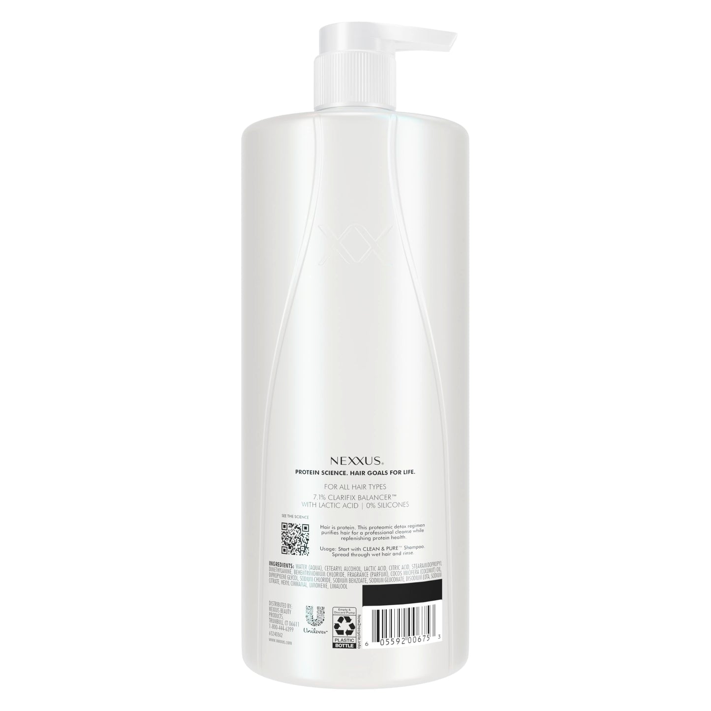 Nexxus Clean & Pure Conditioner for Professional-Level Hair Care Powered by Clarifix Balancer Technology with Lactic Acid 33.8 oz
