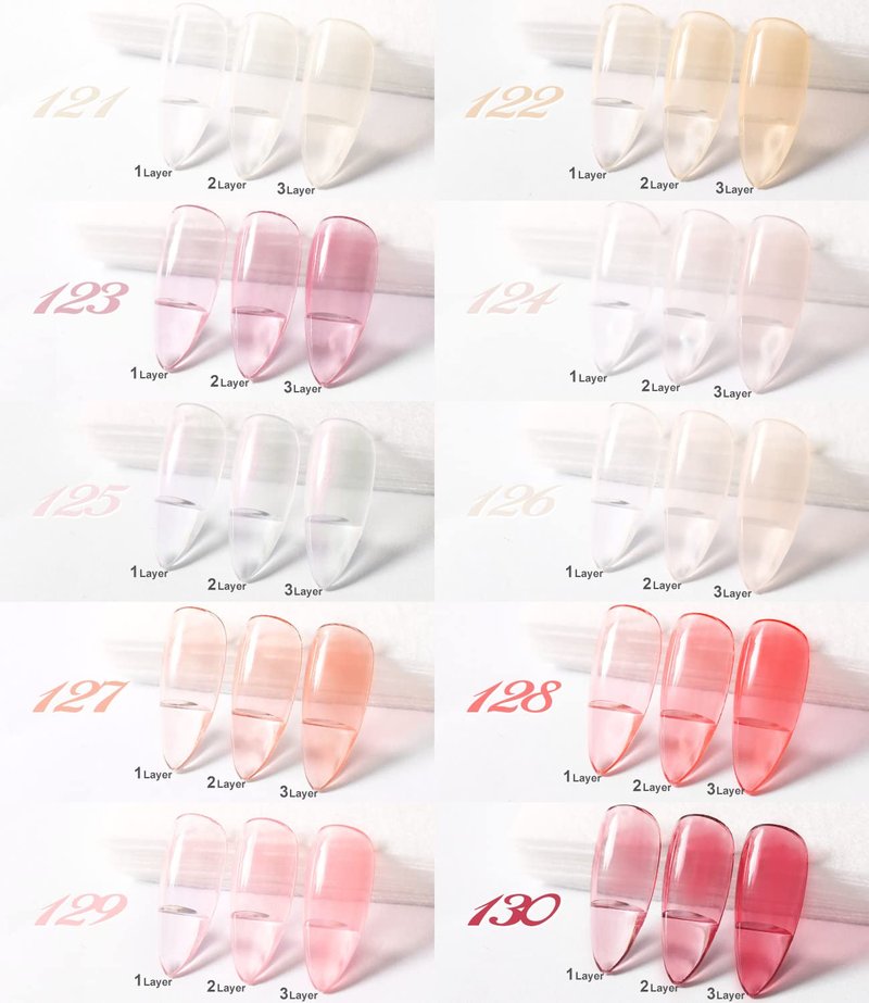 20 Bottles Jelly Gel Nail Polish Glass Translucent Crystal Blue Pink Red Pink Clear Green Yellow Purple Colors UV Soak Off LED Gel 7ml Soak Off Manicure Kit