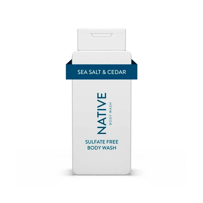 Native Body Wash Contains Naturally Derived Ingredients | For Women & Men, Sulfate, Paraben, & Dye Free Leaving Skin Soft and Hydrating | Sea Salt & Cedar 18 oz