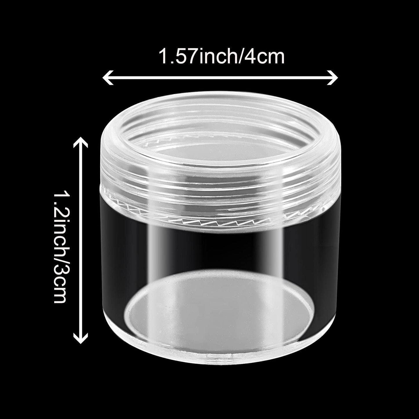 HOIGON 96 Pieces 20g 20ml Clear Plastic Sample Containers, Leak-Proof Round Plastic Cosmetic Containers with Lids, Clear Plastic Pot Jars for Creams, Lotions, Makeup, Colored Acrylics