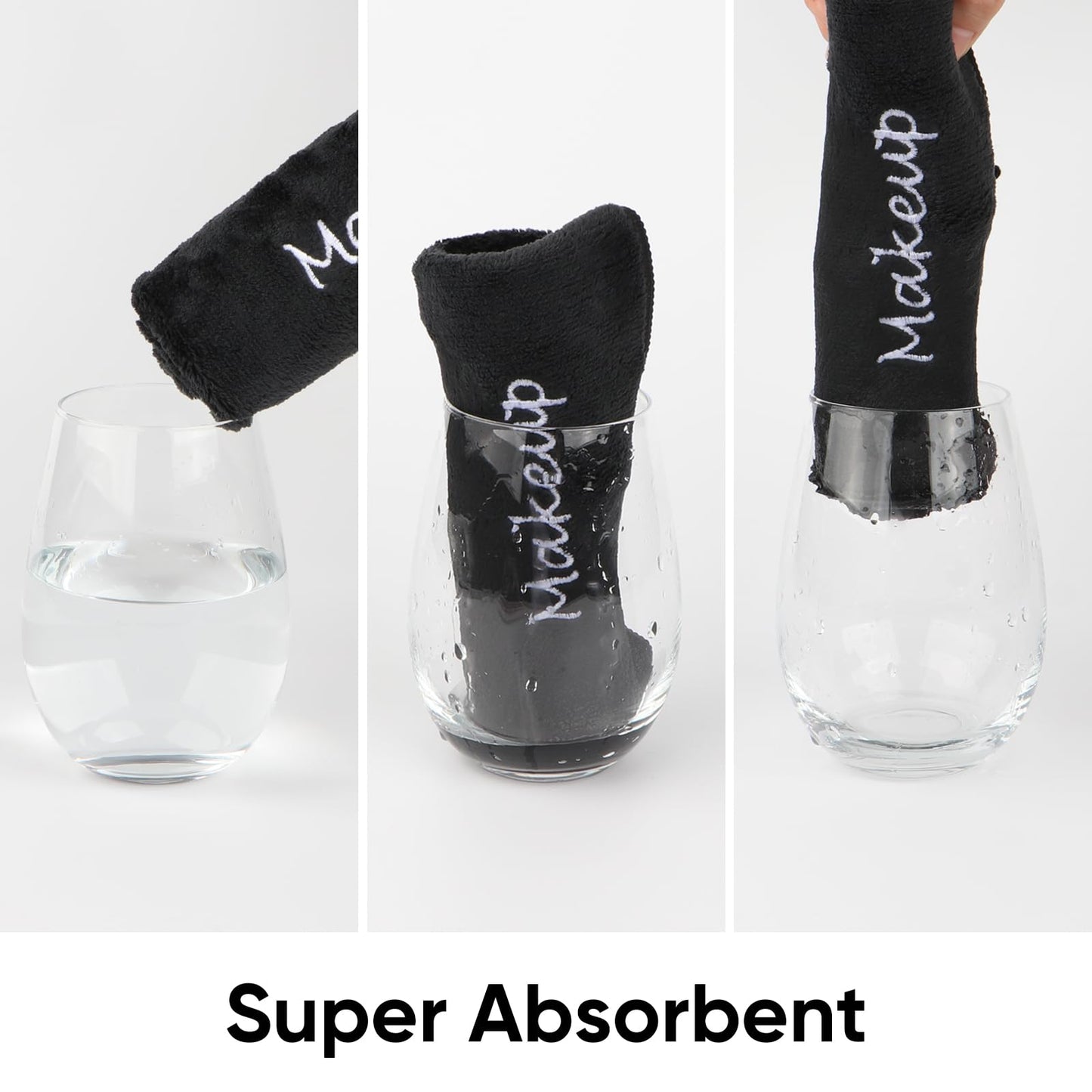 UNIMADE Makeup Remover Cloth, 48 Pack Black Facial Wash Cloths, Soft Coral Fleece Microfiber Towel for Face, Hand, and Bathroom(13" x 13")