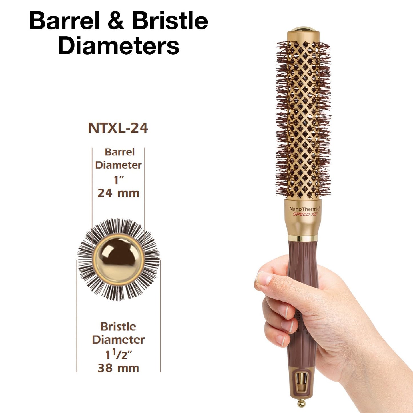 Olivia Garden NanoThermic Ceramic Ion Speed XL Round Hair Brush | Professional Blowout Tool for Normal to Thick Hair
