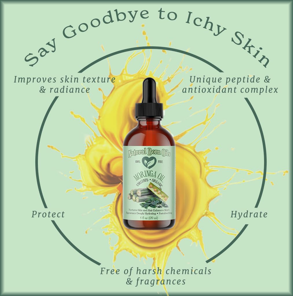 Moringa Oil - Organic Cold-Pressed Oil for Skin & Hair | 16 oz Nutrient-Rich Formula