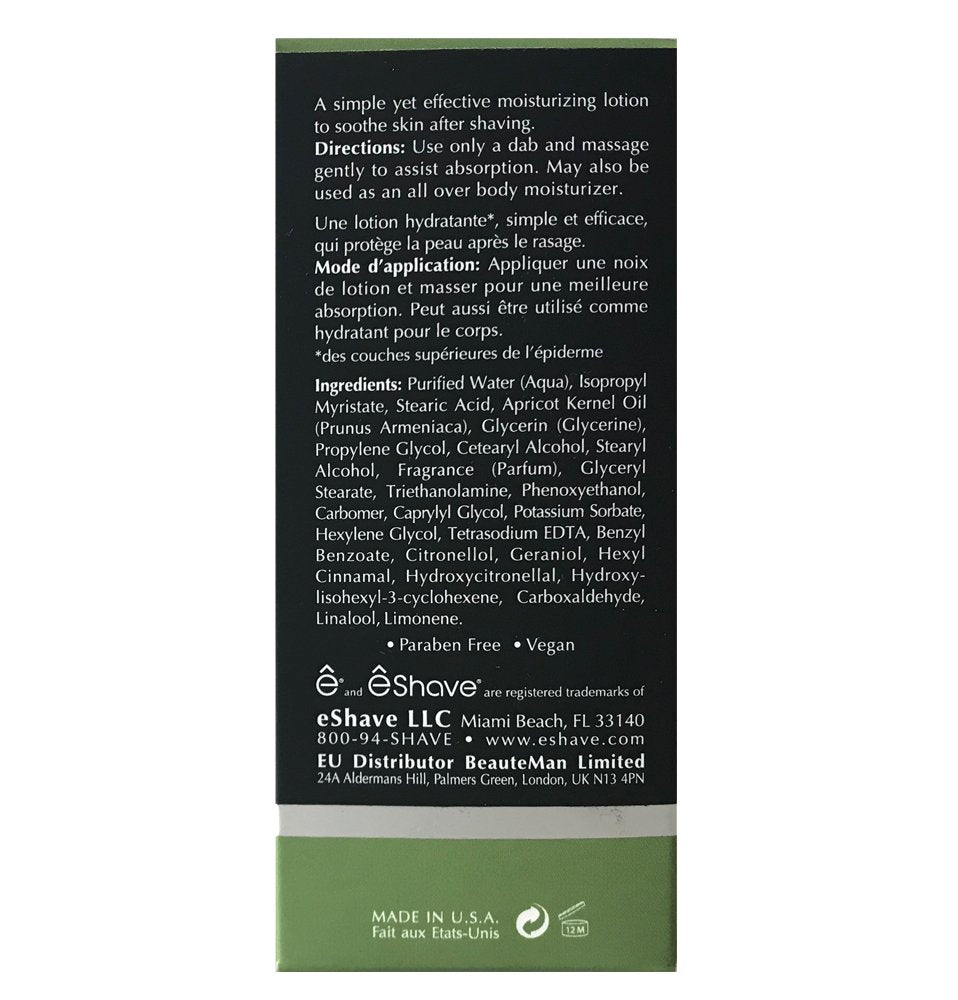 eShave Luxury After Shave Balm for Men - Soothing After Shave Lotion with Calming White Tea | 6 oz All-Natural Vegan Formula