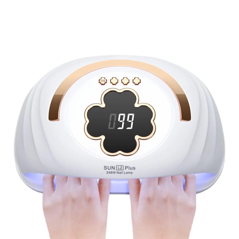 Akuirtoi UV LED Nail Lamp for Two Hand, 248W Large Space UV Light for Nails,45 LED Beads and Professional Manicure Nail Lamp with Automatic Sensor (White)