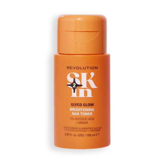 Revolution Skin, Glyco Glow 5% Glycolic Acid & Ginger Brightening AHA Face Toner, Helps Smooth Facial Complexion, Vegan & Cruelty-Free, 11.69 fl oz