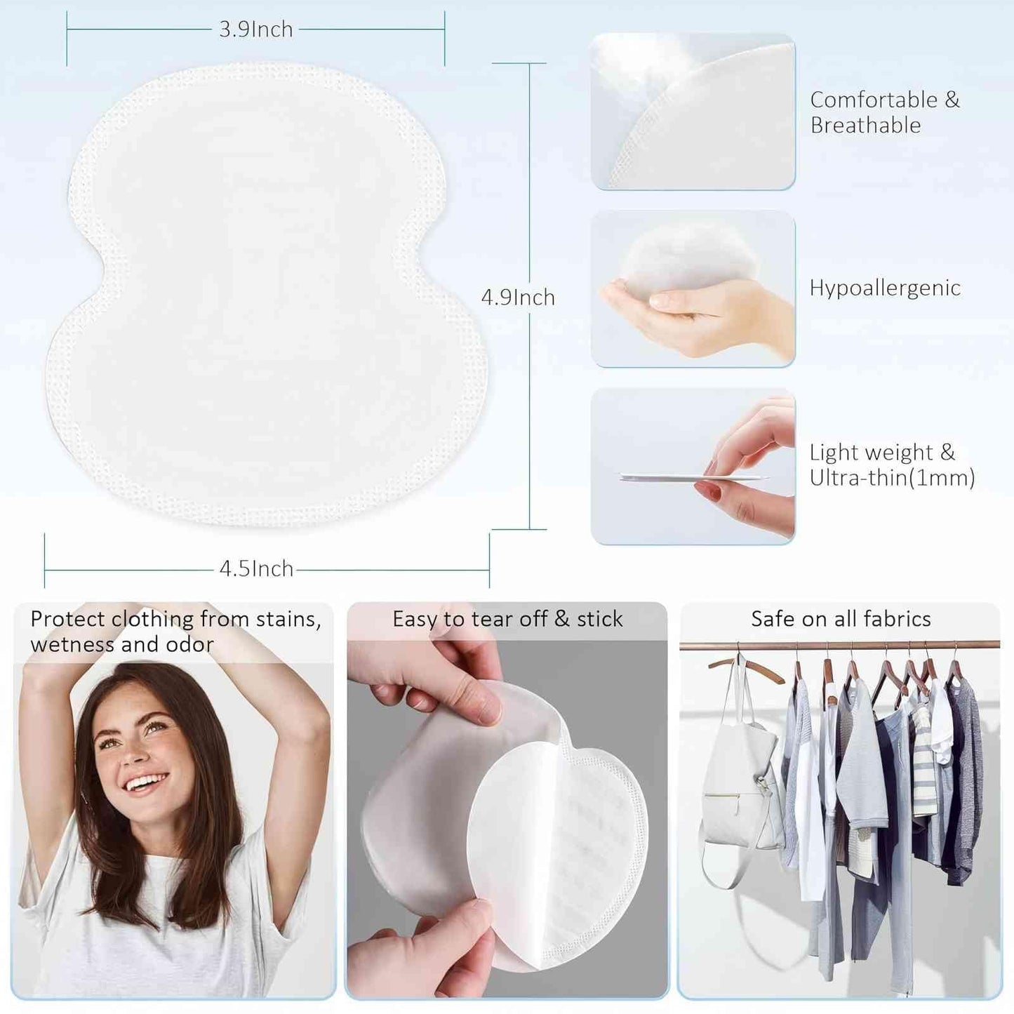 Underarm Sweat Pads for Women [100 Pcs], UOIRMI Armpit for Sweating Women, Disposable Underarm Pads, Armpit Sweat for A Whole Day Protection | Ideals for Workouts and Special