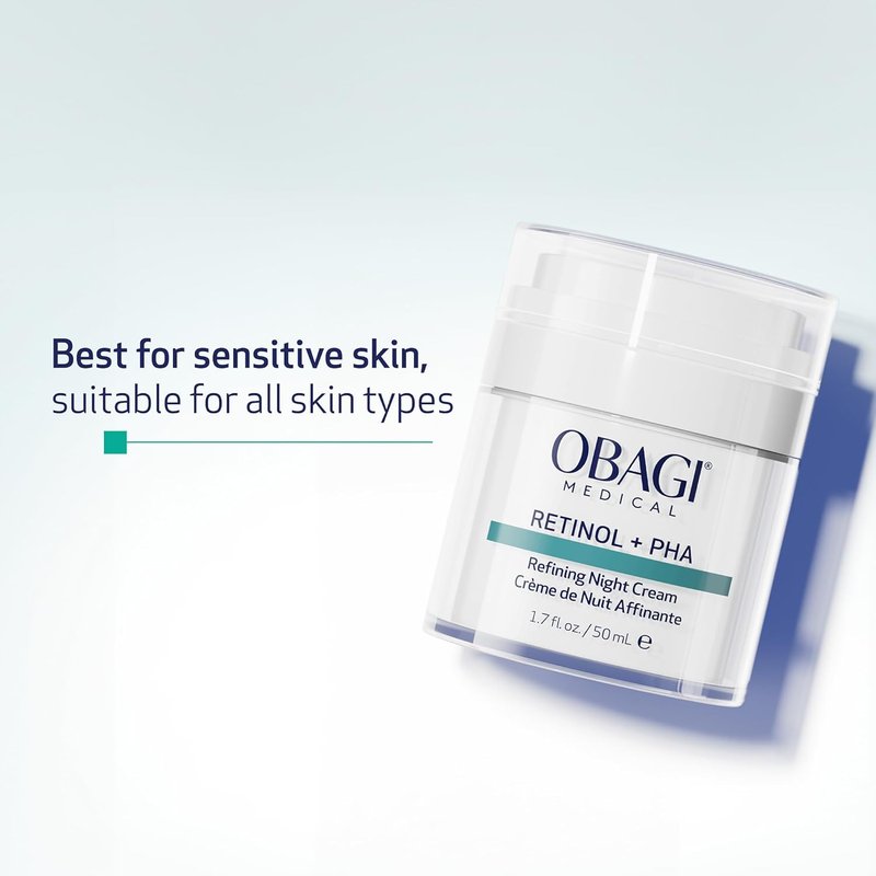 Obagi Medical Retinol + PHA Night Cream - Overnight Anti-Aging Formula for Smoother Skin | 1.7 Oz