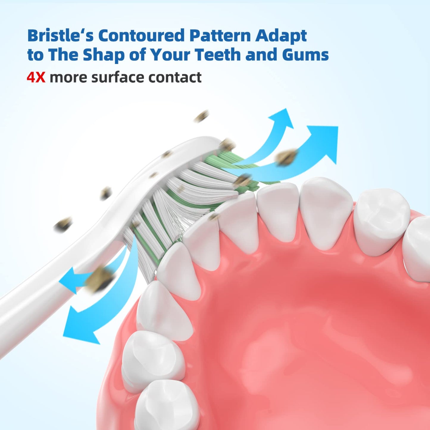 One Series Replacement Toothbrush Heads Pisonicleara Compatible with sonicare Philips BH1022/03 HY1100/02 HY1102 (8-pc) Battery Brush, Mango Snow White Travel Refill (one-Blue)