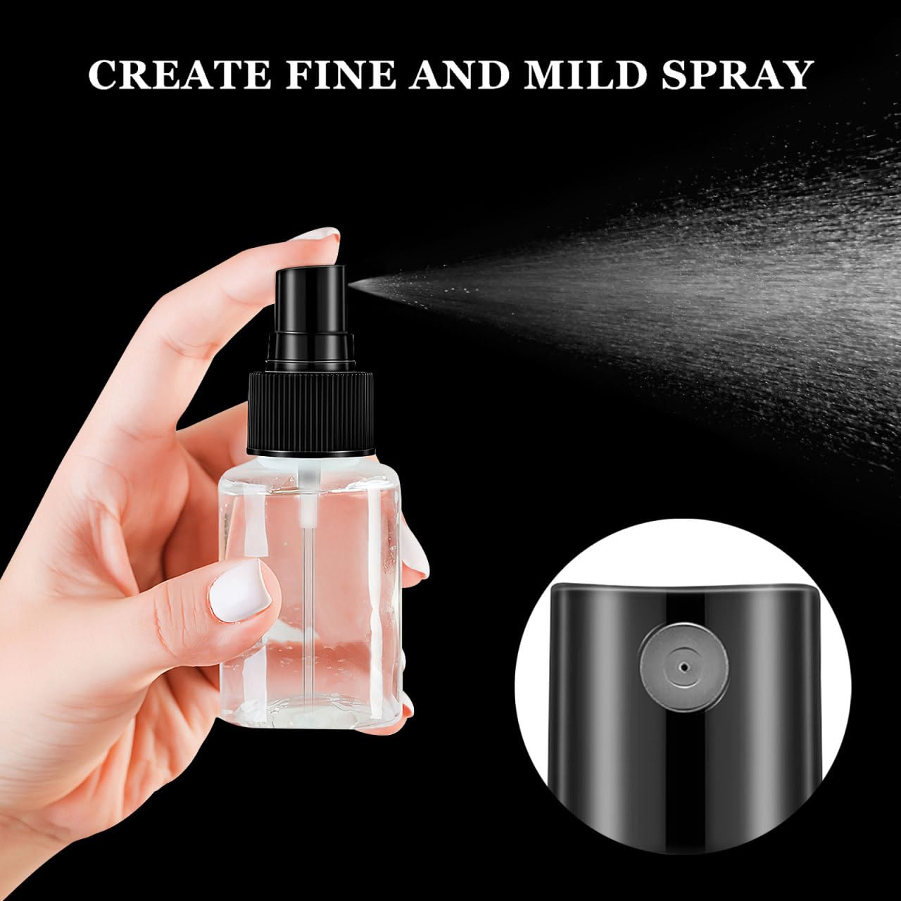 ARTIBETTER 40Pcs Spray Bottle Replacement Pump Oils Spray Tops for Fine Mist Sprayer Cosmetic SprayBottle Fits 20/410 Screw Neck(Diameter/Circumference)