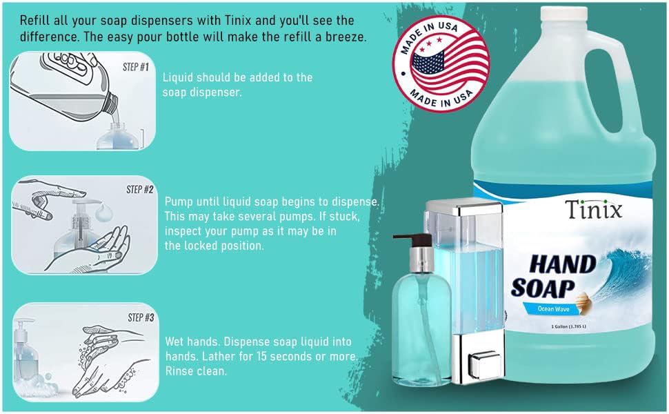 Premium Hand Soap Refill - Ocean Wave Scent | Value Size 1 Gallon, 128 Fl Oz