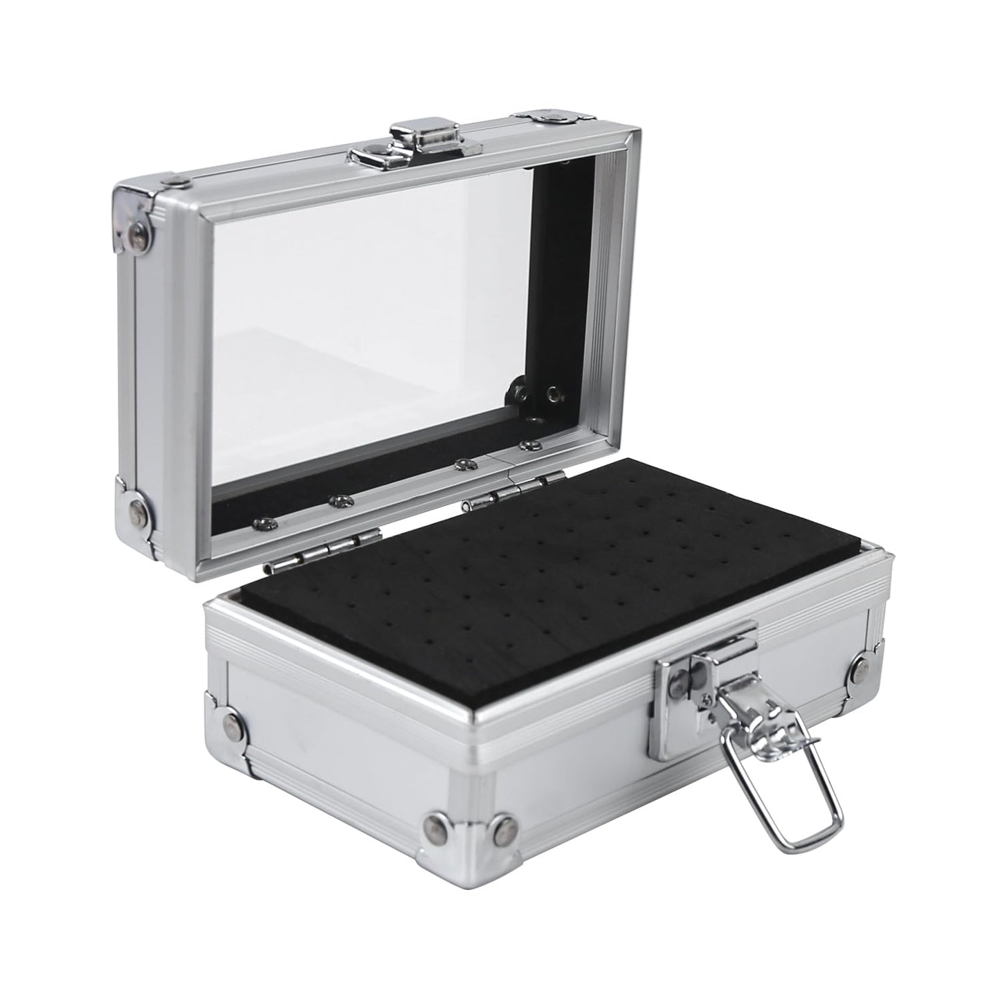 ASUNFO 50 Holes Nail Drill Bit Holder Storage Box Case Nail Polishing Heads Holder Organizer Container for Salon Nail Grinding Head