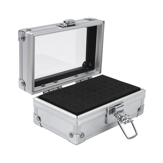 ASUNFO 50 Holes Nail Drill Bit Holder Storage Box Case Nail Polishing Heads Holder Organizer Container for Salon Nail Grinding Head