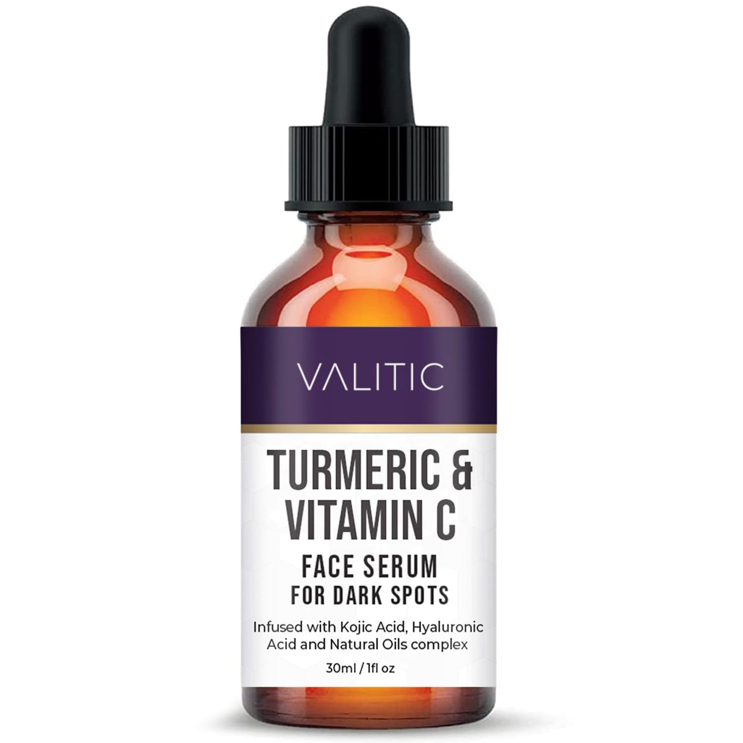 VALITIC Vitamin C Serum for Face - Dark Spot Glowing Skin Radiance Booster, Brightening Face Serum, Skin Care with Niacinamide, Hyaluronic Acid, Collagen, Kojic Acid, Turmeric - 1 fl oz