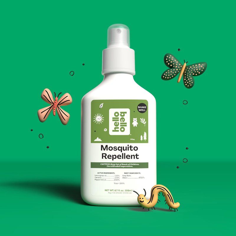 Hello Bello Mosquito Repellent Spritz, Made with Lemongrass and Peppermint Oils, 6.7oz Bottle