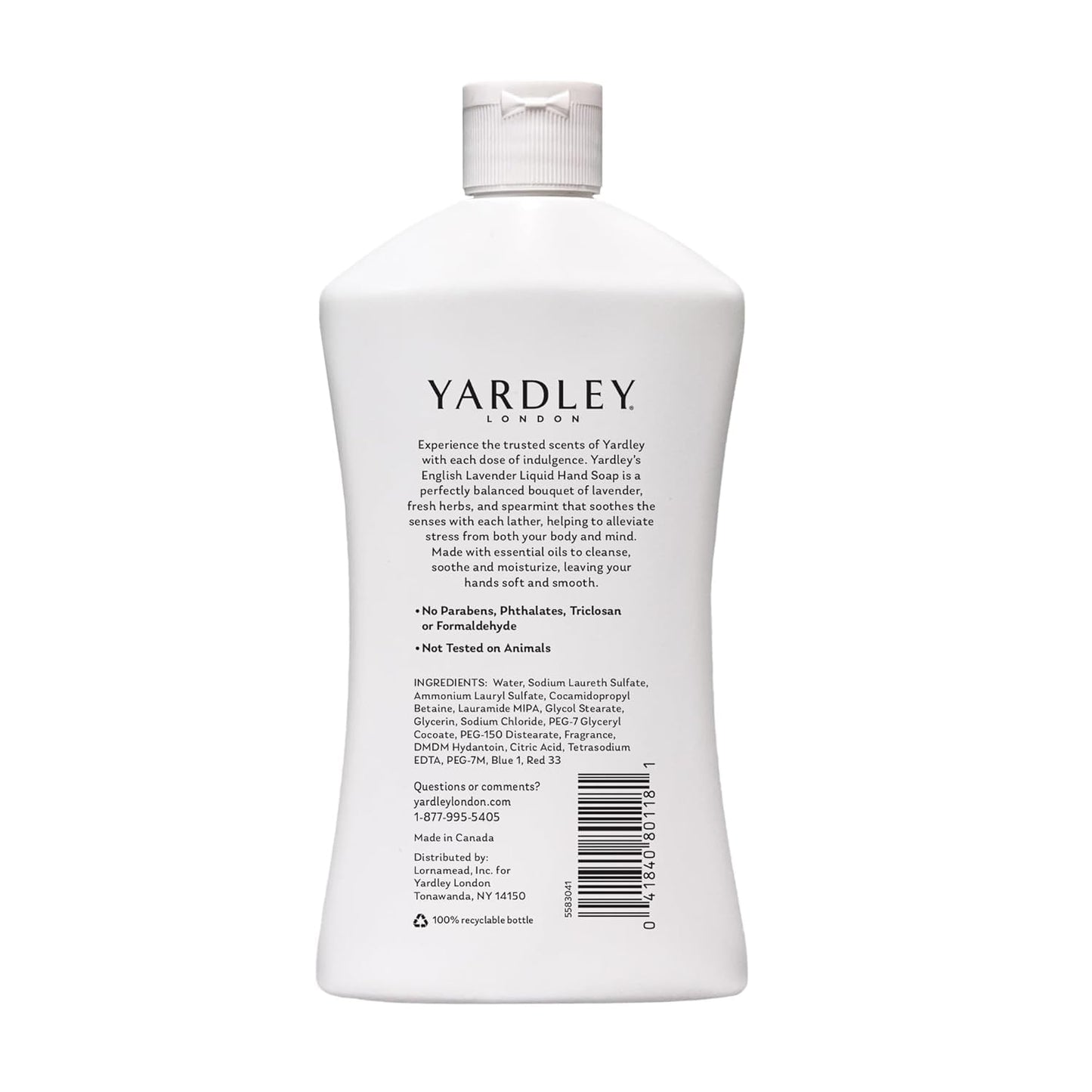 Yardley London English Lavender Liquid Hand Soap Refill 16 oz Bottles, 4 Pack – Moisturizing Hand Wash with Soothing Lavender Scent